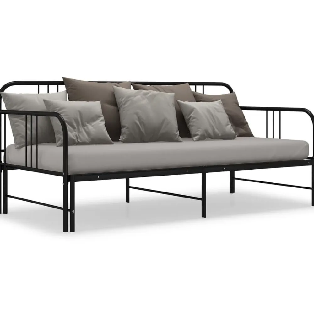 vidaXL Camas Y Accesorios-Estructura sofá cama extraíble sin colchón metal 90x200cm