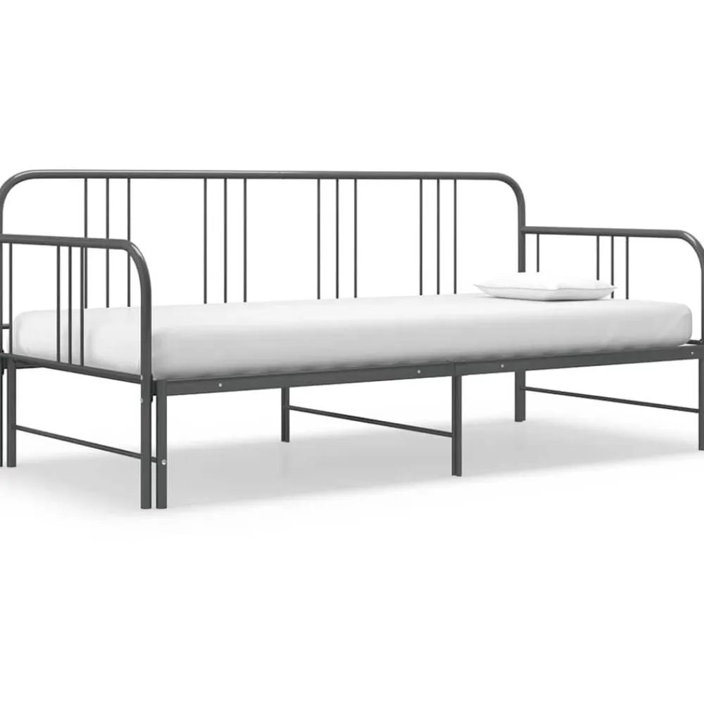 vidaXL Camas Y Accesorios-Estructura sofá cama extraíble sin colchón metal 90x200 cm