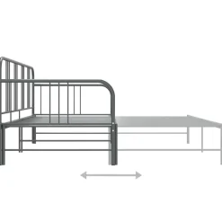 vidaXL Camas Y Accesorios-Estructura sofá cama extraíble sin colchón metal 90x200 cm
