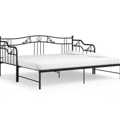 vidaXL Estructura sofá cama extraíble sin colchón metal 90x200cm Negro Sale