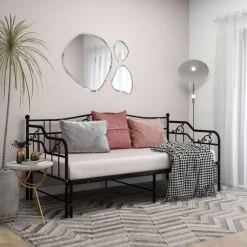 vidaXL Estructura sofá cama extraíble sin colchón metal 90x200cm Negro Sale