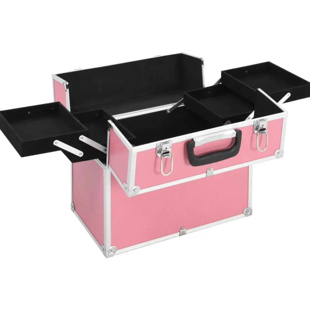vidaXL Maletas Y Bolsos De Viaje-Estuche de maquillaje aluminio 38x23x34 cm