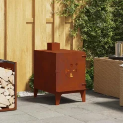 vidaXL Estufa de camping de acero corten 35x50x60 cm oxidado Hot