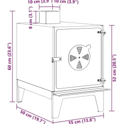vidaXL Estufa de camping de acero corten 35x50x60 cm oxidado Hot
