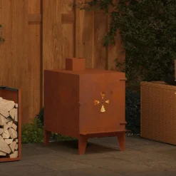 vidaXL Estufa de camping de acero corten 35x50x60 cm oxidado Hot