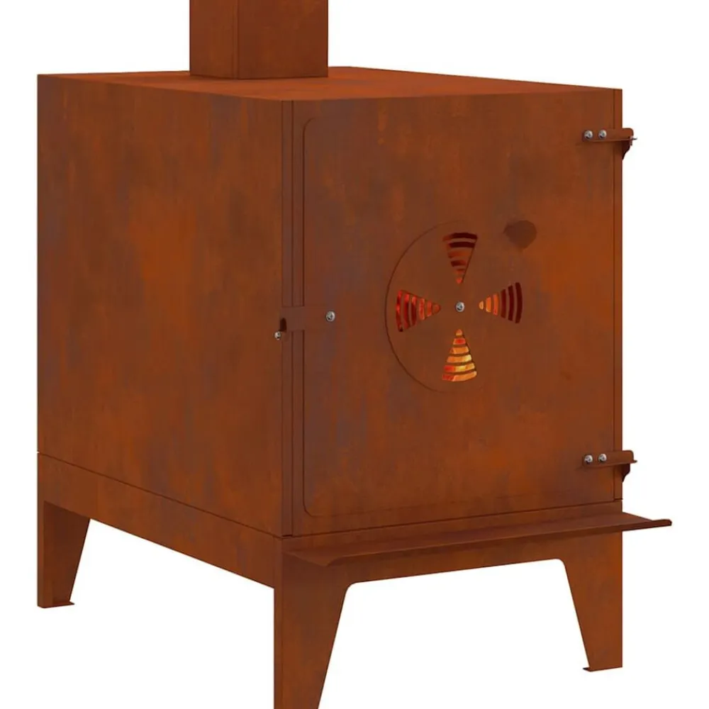 vidaXL Estufa de camping de acero corten 35x50x60 cm oxidado Hot