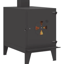 vidaXL Estufa de camping 35 x 50 x 60 cm Acero laminado en frío Negro Clearance