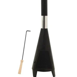 vidaXL Chimeneas-Estufa de jardín con atizador acero 38x38x122 cm