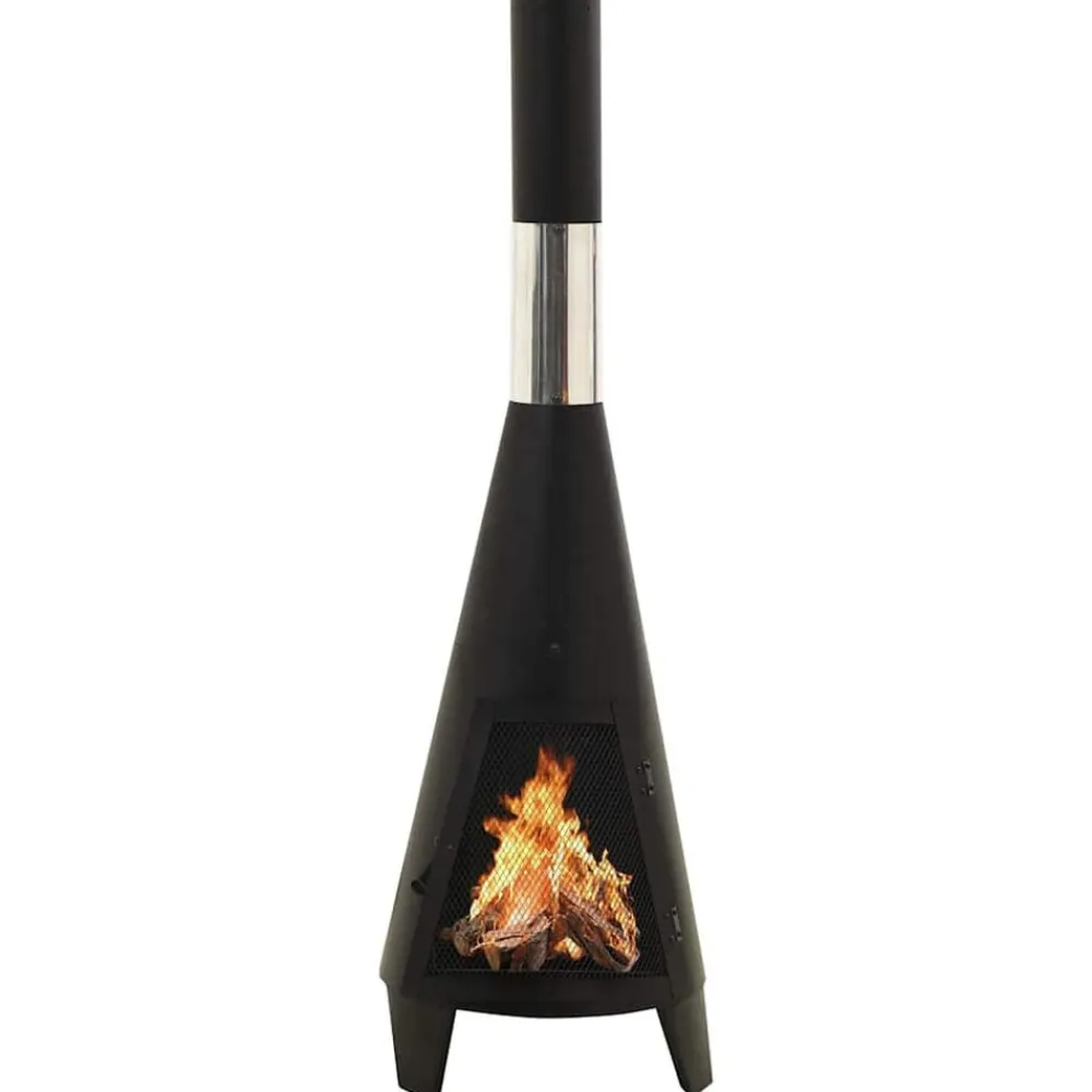 vidaXL Chimeneas-Estufa de jardín con atizador acero 38x38x122 cm