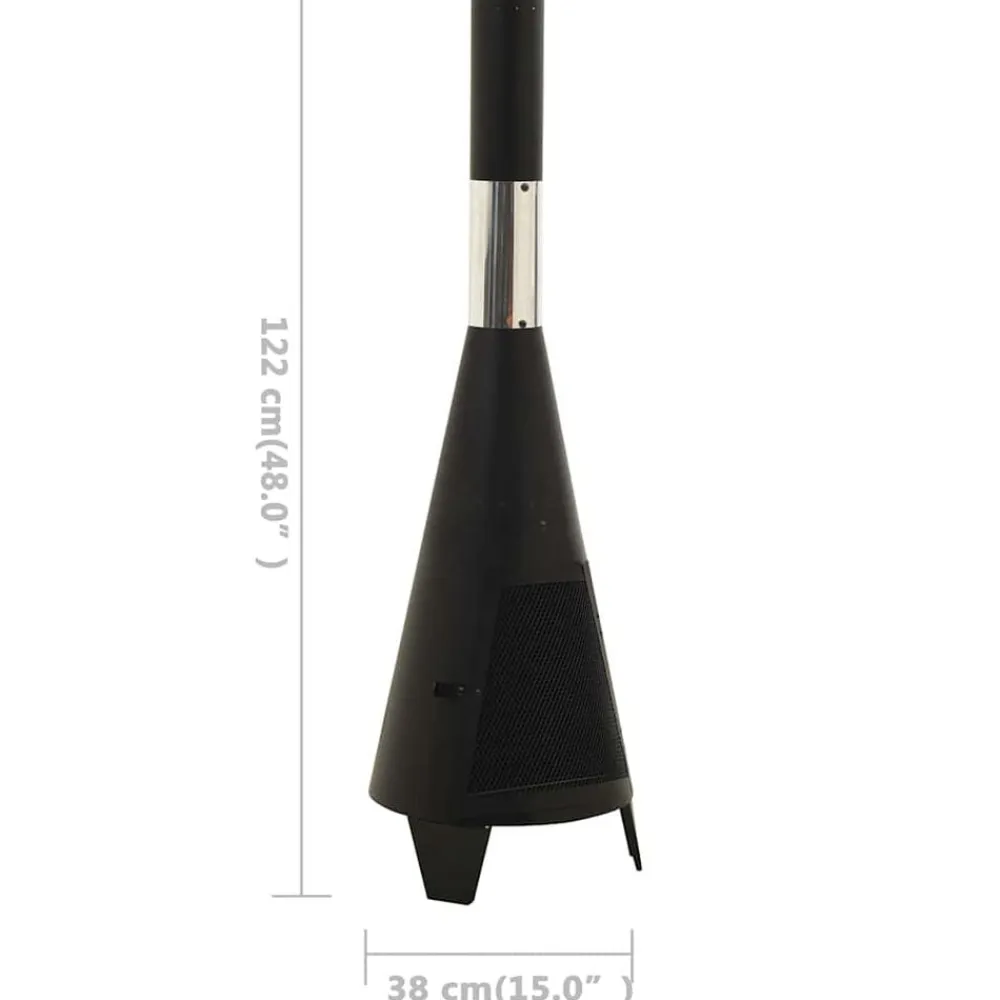 vidaXL Chimeneas-Estufa de jardín con atizador acero 38x38x122 cm