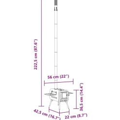vidaXL Estufa leña de tienda con chimenea patas plegables acero negro Best