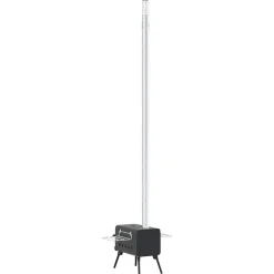 vidaXL Estufa leña de tienda con chimenea patas plegables acero negro Best