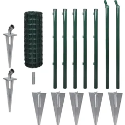 vidaXL Euro Valla de acero verde 10x0,8 m