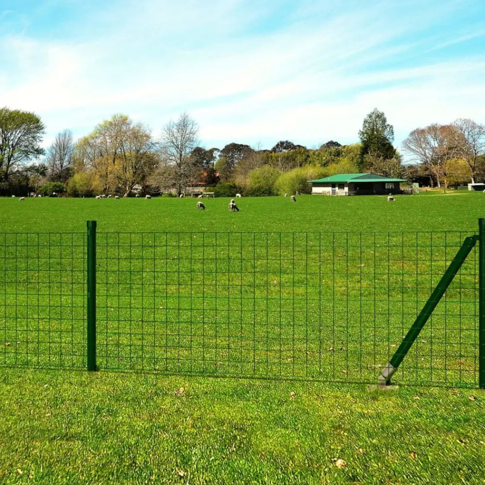 vidaXL Euro Valla de acero verde 10x0,8 m