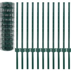 vidaXL Euro Valla de acero verde 20x0,8 m