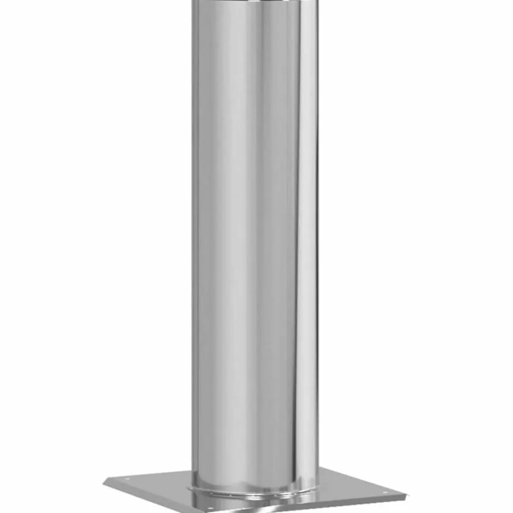 vidaXL Accesorios Para Hornos De Leña Y Chimeneas-Extensión de Cabeza de Chimenea Plateado 24 x 24 x 50 cm