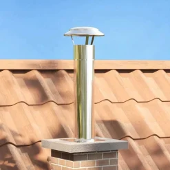 vidaXL Accesorios Para Hornos De Leña Y Chimeneas-Extensión de Cabeza de Chimenea Plateado 24 x 24 x 50 cm