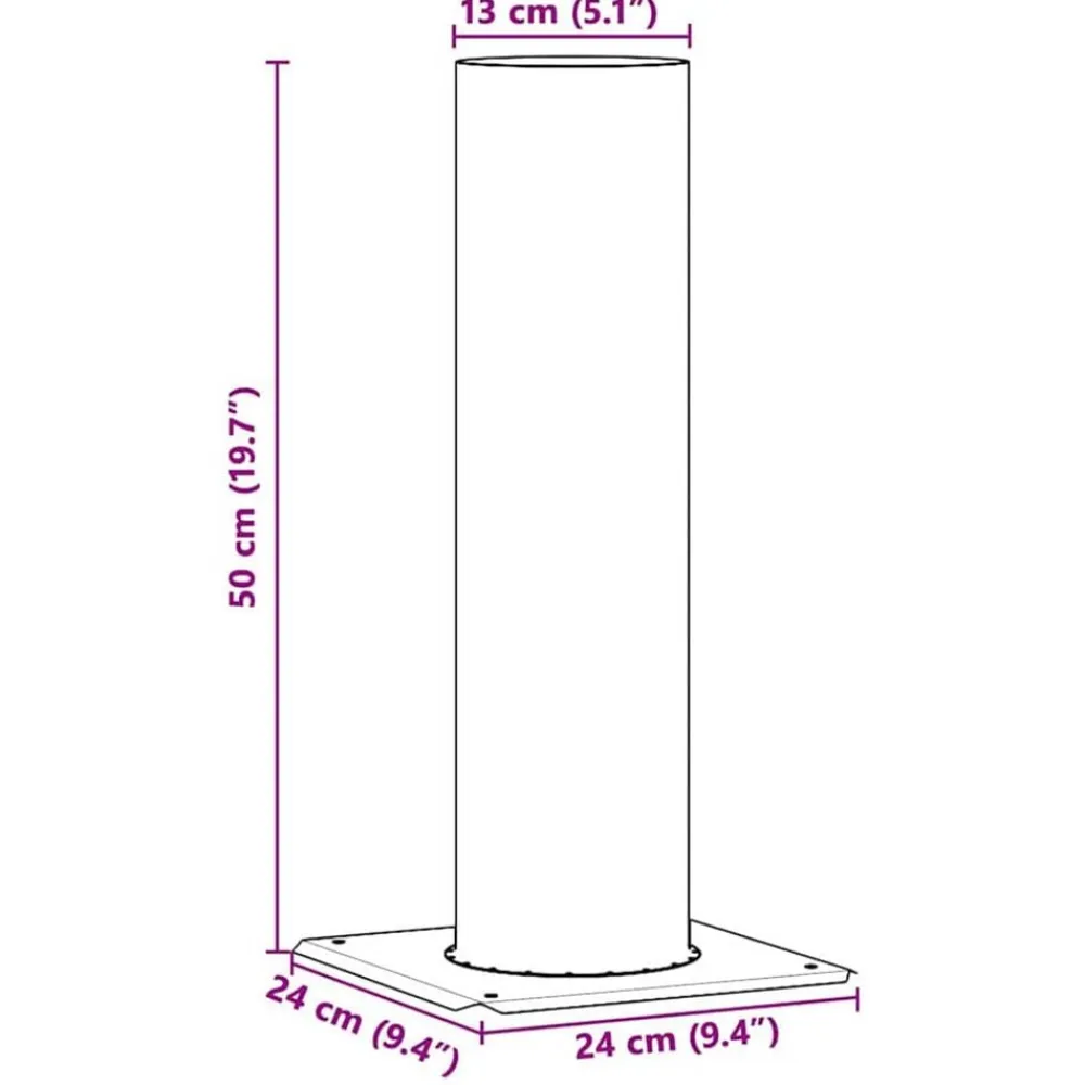vidaXL Accesorios Para Hornos De Leña Y Chimeneas-Extensión de Cabeza de Chimenea Plateado 24 x 24 x 50 cm