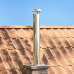 vidaXL Extensión de Chimenea Plateado 25 x 25 x 132 cm Hot