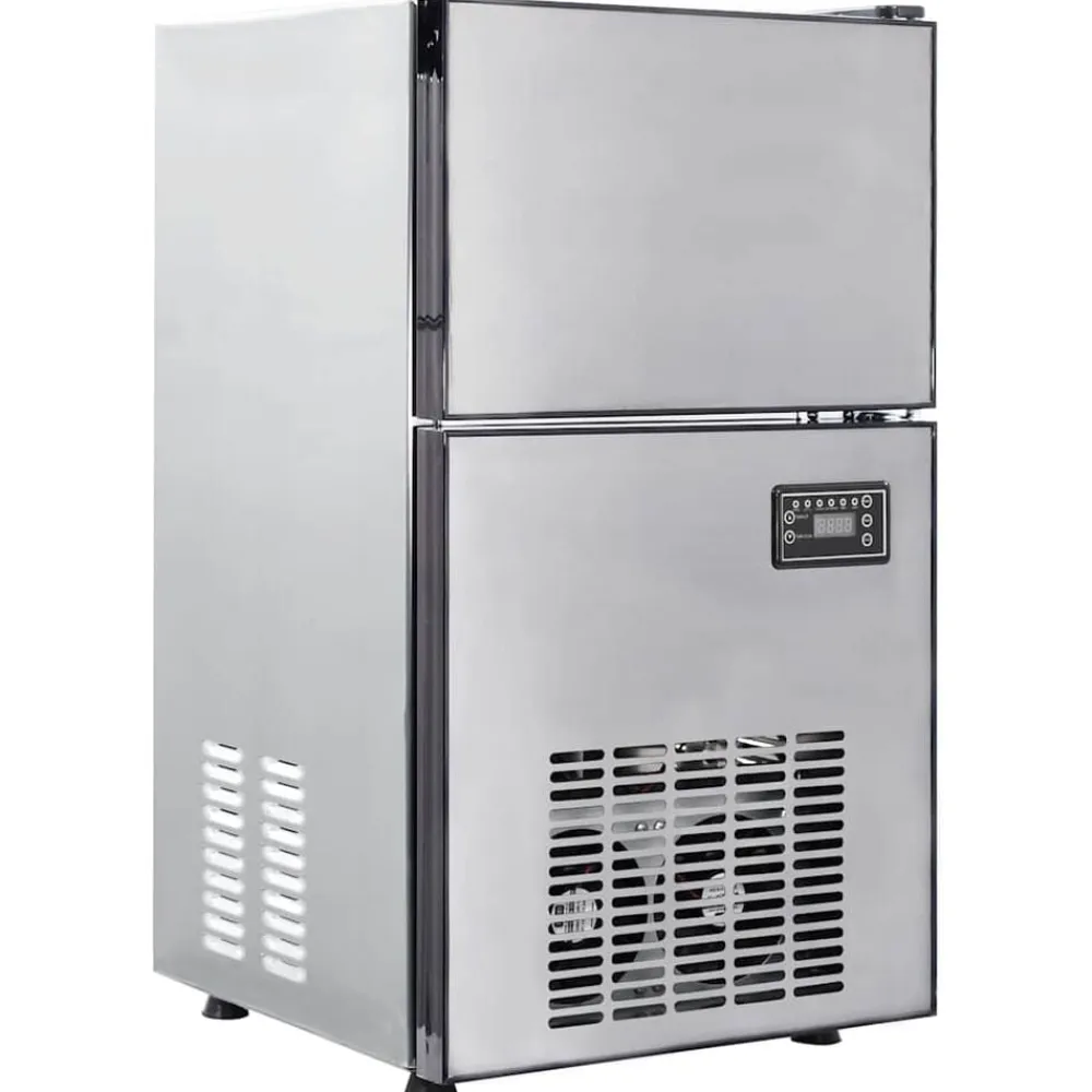 vidaXL Cocina Y Comedor-Fabricador de cubos de hielo Plateado 43 x 40 x 71 cm