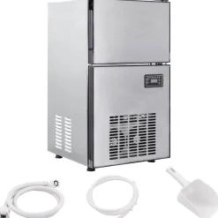 vidaXL Cocina Y Comedor-Fabricador de cubos de hielo Plateado 43 x 40 x 71 cm