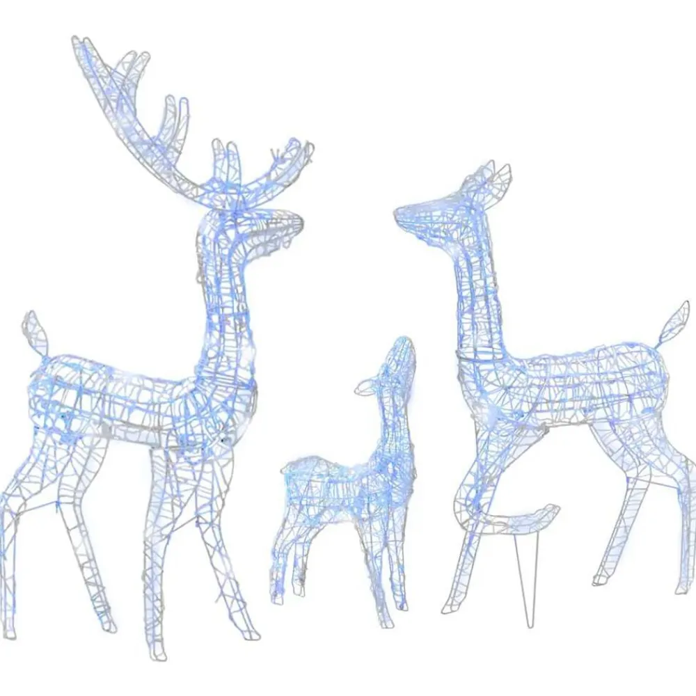 vidaXL Familia de renos de Navidad acrílico 300 LEDs es Azul Online