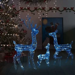 vidaXL Familia de renos de Navidad acrílico 300 LEDs es Azul Online