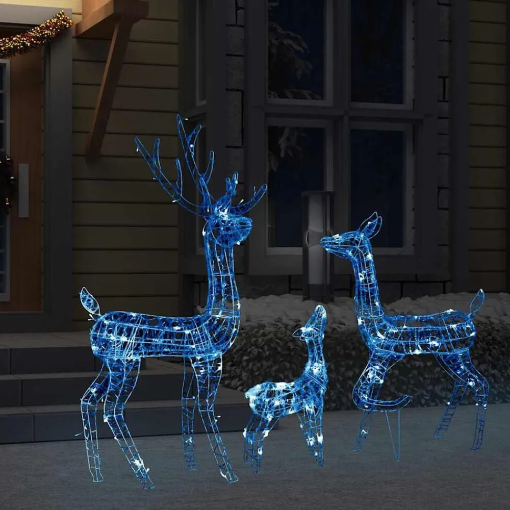 vidaXL Familia de renos de Navidad acrílico 300 LEDs es Azul Online