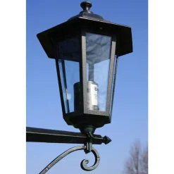 vidaXL Iluminación-Farola de jardín 3 brazos aluminio /negro 215 cm