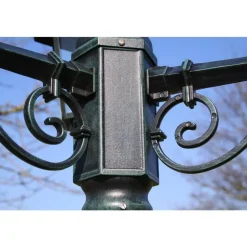 vidaXL Iluminación-Farola de jardín 3 brazos aluminio /negro 215 cm
