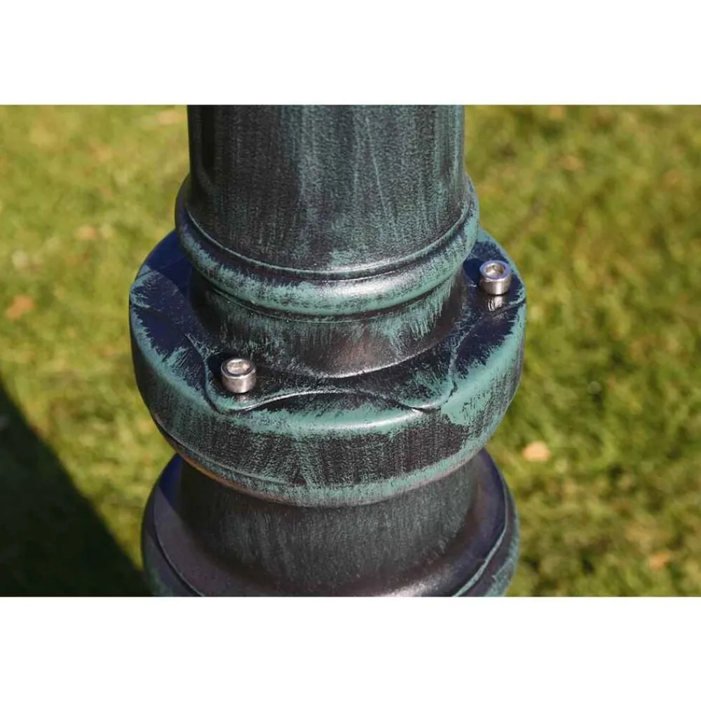 vidaXL Farola de jardín 3 brazos 230 cm verde oscuro/negro aluminio Best