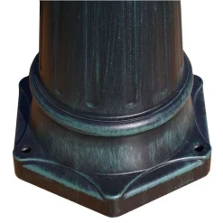 vidaXL Iluminación-Farola de jardín 2 brazos 215 cm verde oscuro/negro aluminio