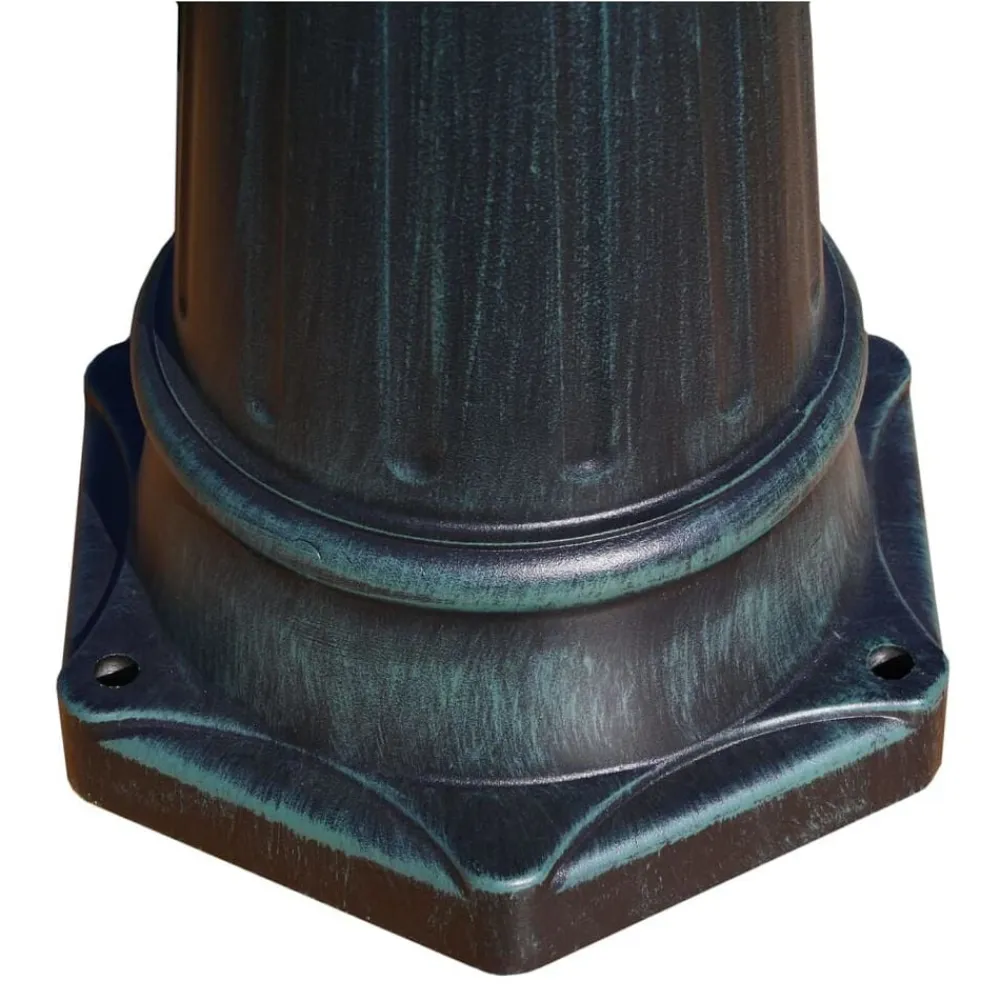 vidaXL Iluminación-Farola de jardín 2 brazos 215 cm verde oscuro/negro aluminio
