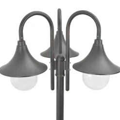 vidaXL Farola de jardín con 3 luces aluminio color E27 220 cm Bronce Online