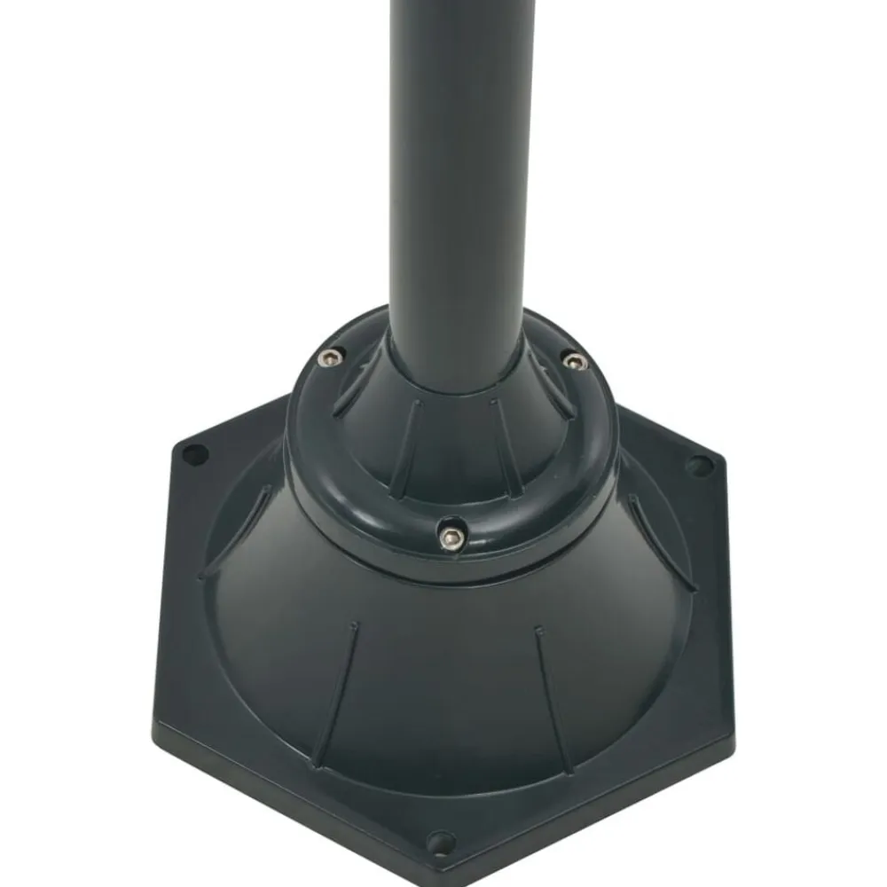 vidaXL Farola de jardín con 2 luces aluminio E27 220 cm Verde oscuro