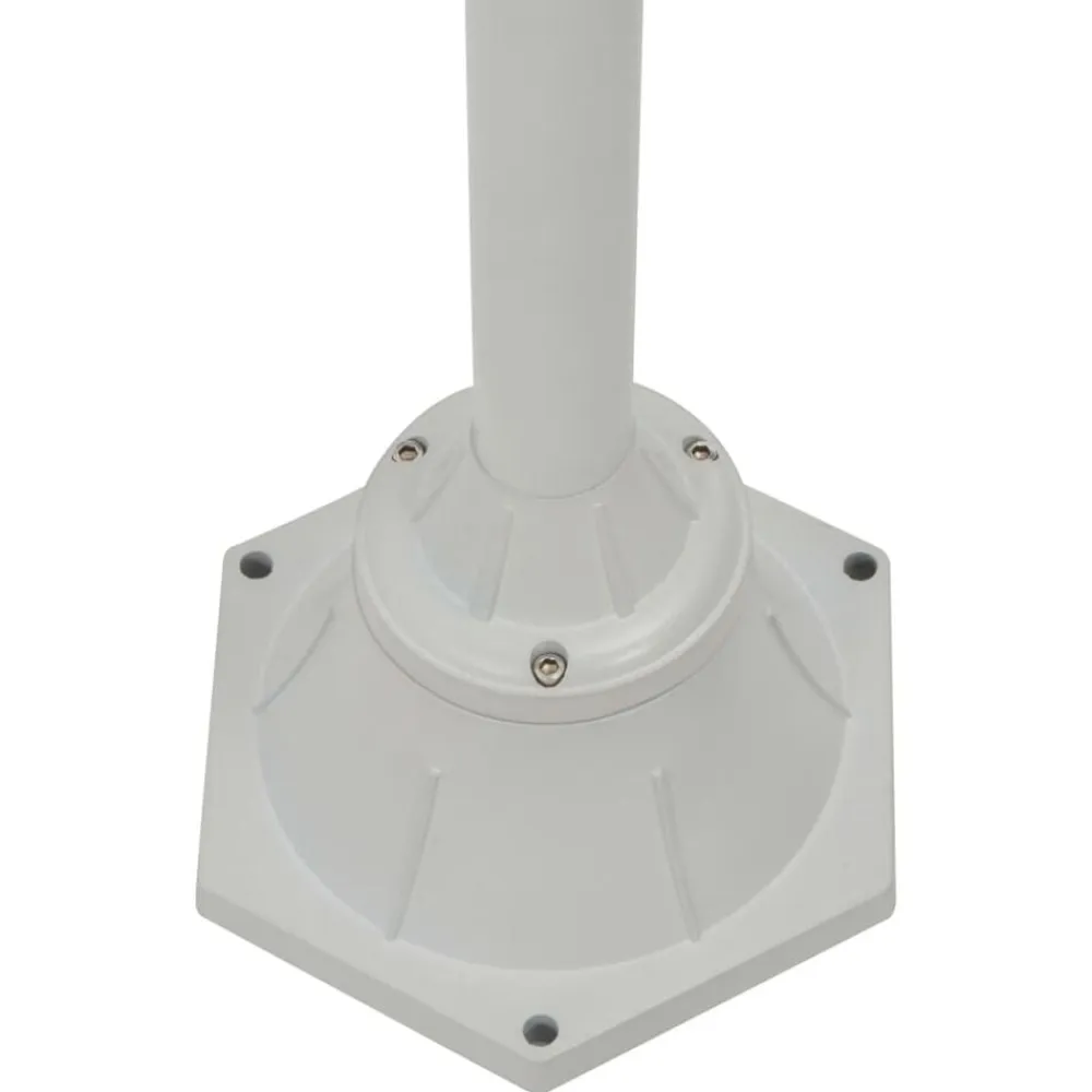 vidaXL Iluminación-Farola de jardín con 2 luces aluminio blanca E27 220 cm