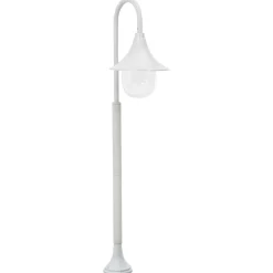 vidaXL Farola de jardín de aluminio blanca E27 120 cm Blanco Discount