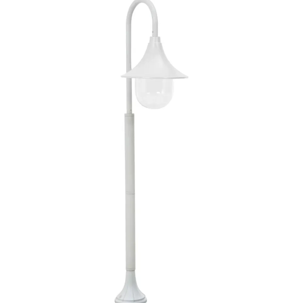 vidaXL Farola de jardín de aluminio blanca E27 120 cm Blanco Discount