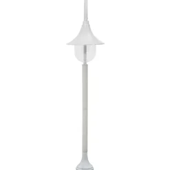 vidaXL Farola de jardín de aluminio blanca E27 120 cm Blanco Discount