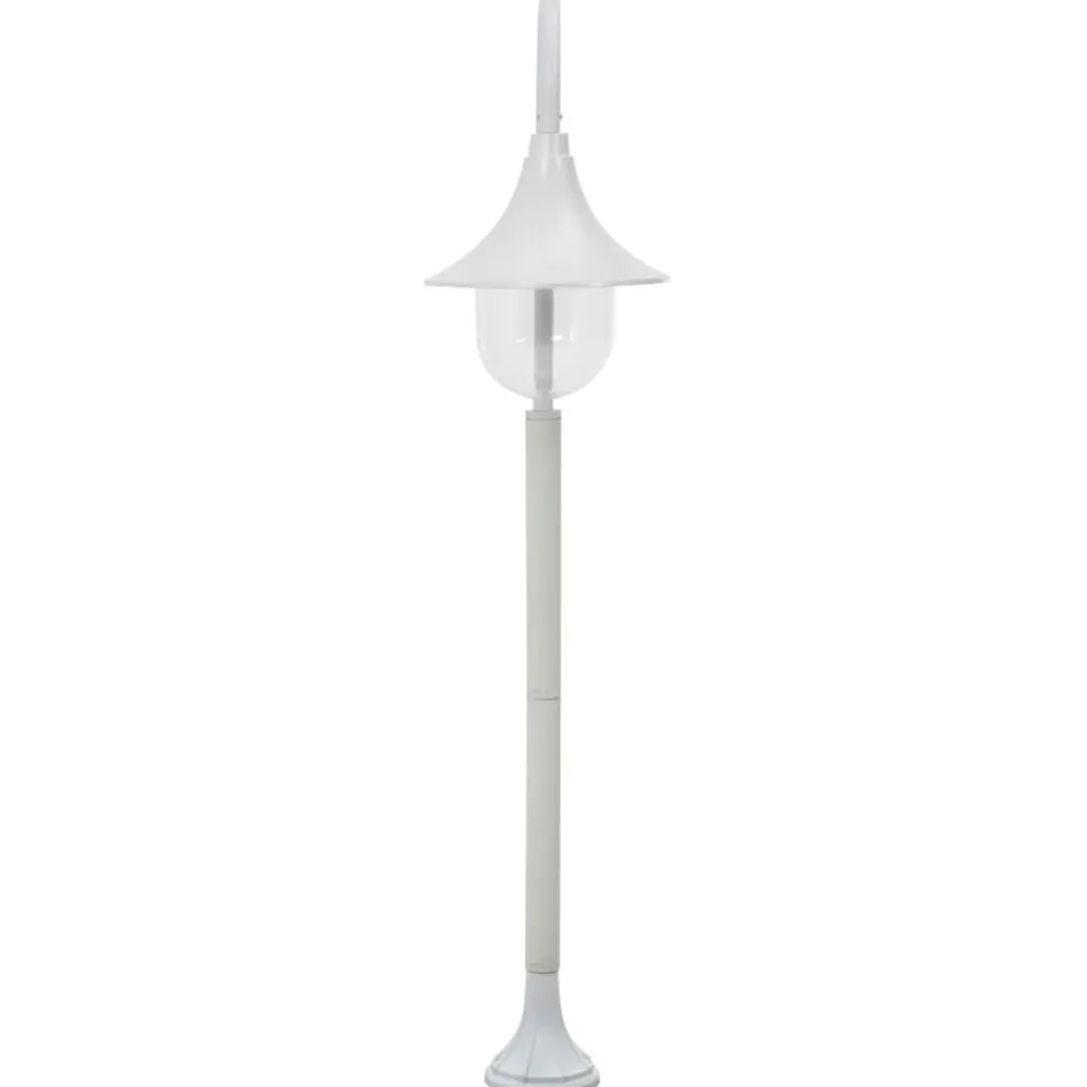 vidaXL Farola de jardín de aluminio blanca E27 120 cm Blanco Discount