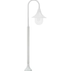 vidaXL Farola de jardín de aluminio blanca E27 120 cm Blanco Discount