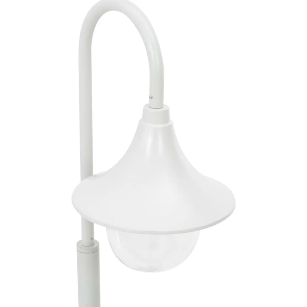 vidaXL Farola de jardín de aluminio blanca E27 120 cm Blanco Discount