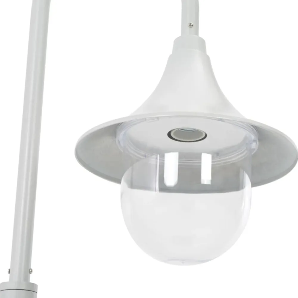 vidaXL Farola de jardín de aluminio blanca E27 120 cm Blanco Discount