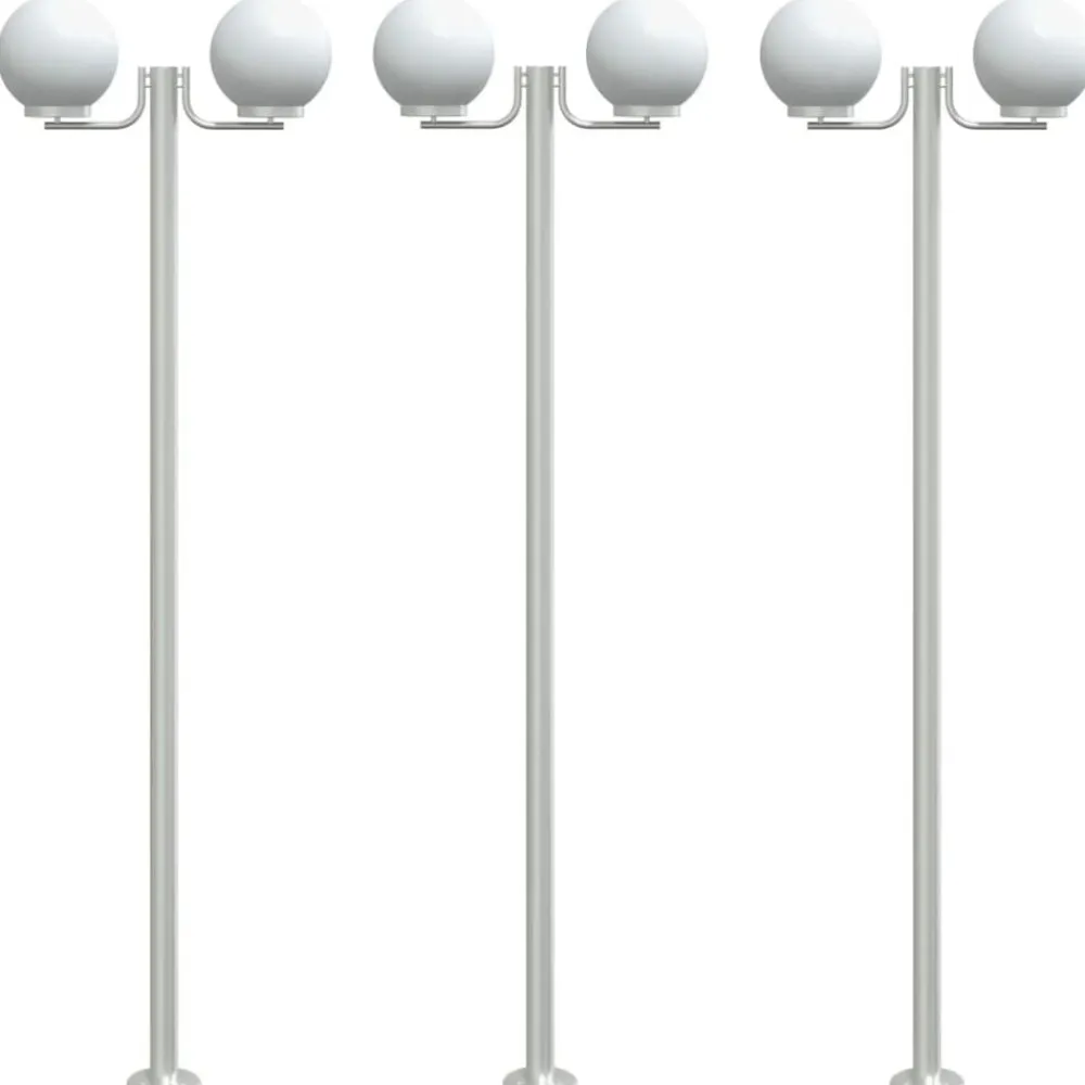 vidaXL Farolas de exterior 3 unidades acero inoxidable 215 cm Best