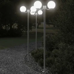 vidaXL Farolas de exterior 3 unidades acero inoxidable 215 cm Best