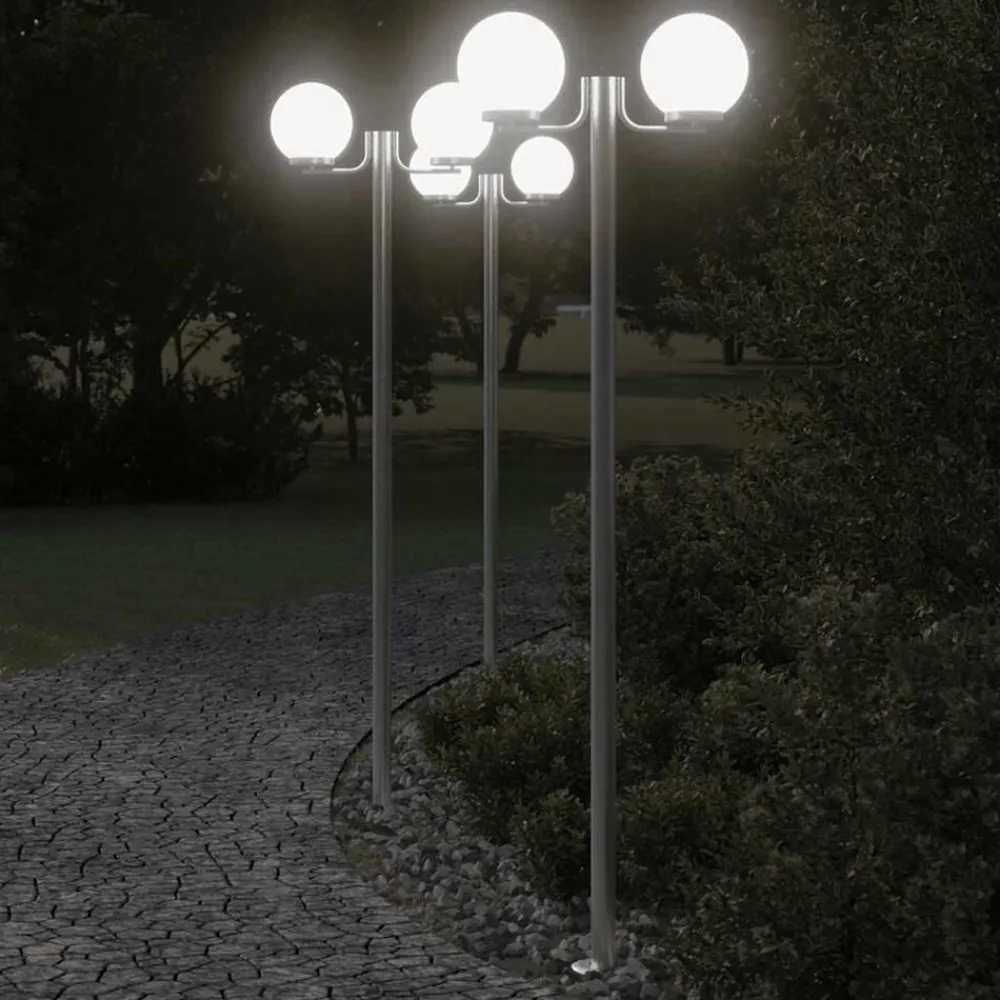 vidaXL Farolas de exterior 3 unidades acero inoxidable 215 cm Best