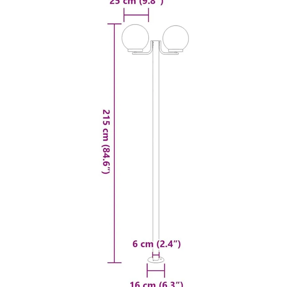 vidaXL Farolas de exterior 3 unidades acero inoxidable 215 cm Best