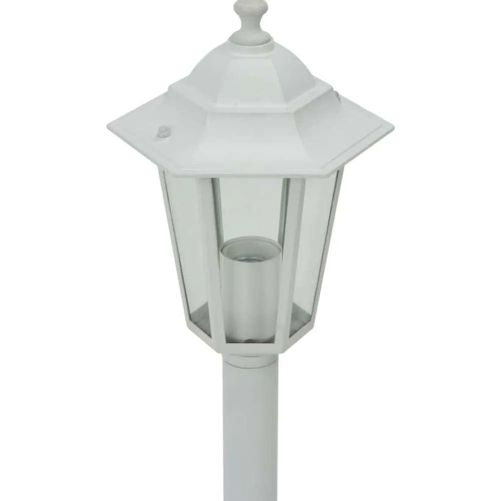 vidaXL Farolas de jardín aluminio blancas E27 110 cm 6 unidades Blanco Outlet