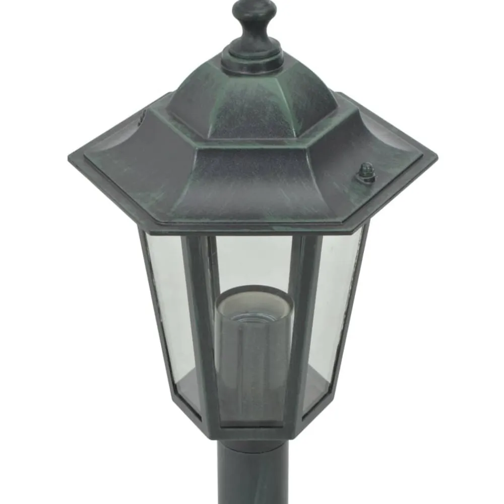 vidaXL Farolas de jardín aluminio E27 110 cm 6 unidades Verde oscuro Clearance