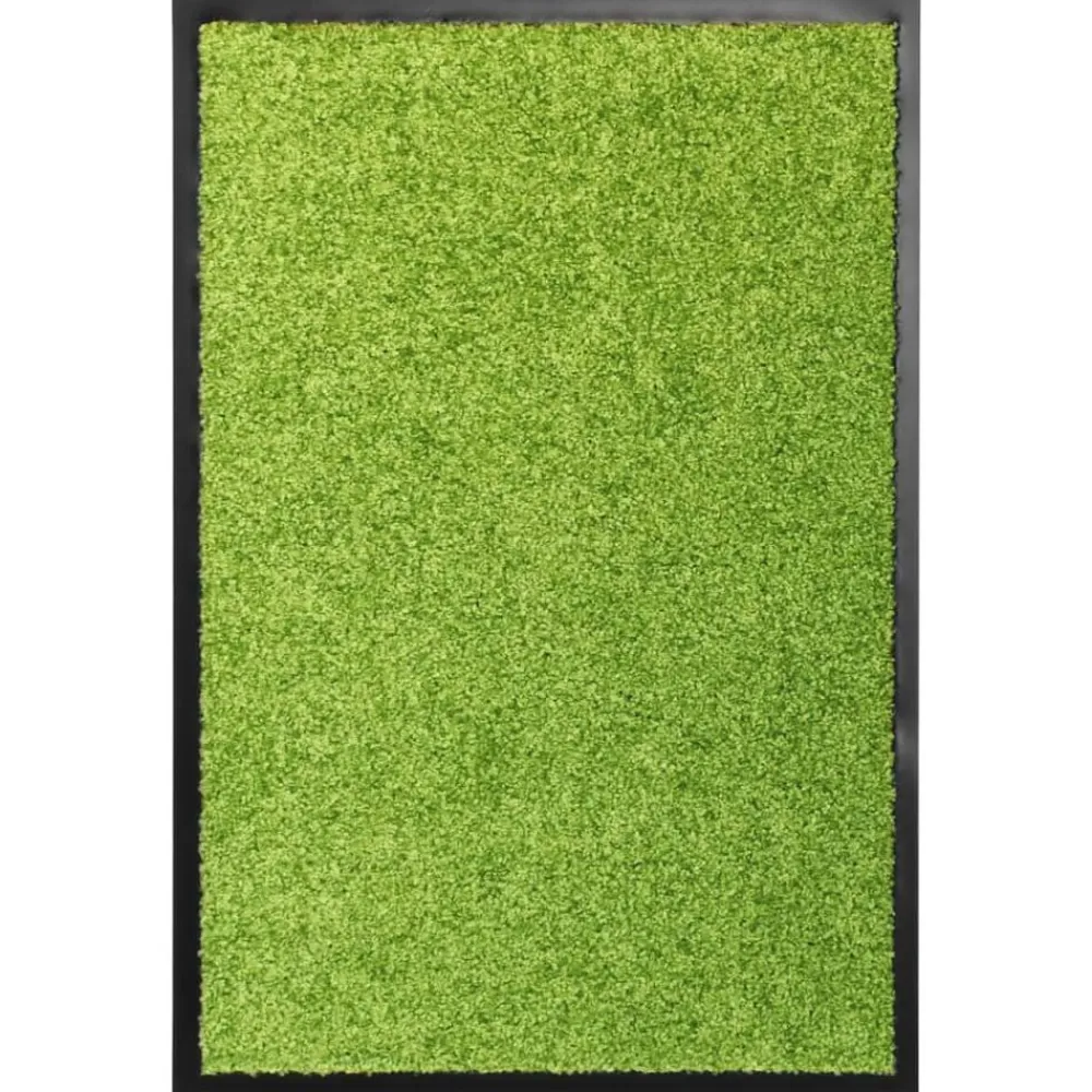 vidaXL Felpudo lavable 40x60 cm Verde New